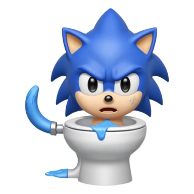 Sonic pooping on toilet sticker
