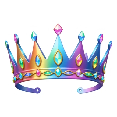 Holographic Rainbow effect Sparkly tiara sticker