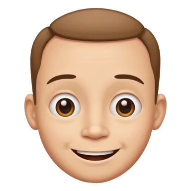 Funny caricature style cartoon, big head small body, happy face sticker