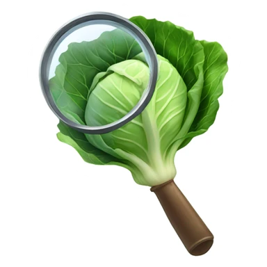 cabbage hold magnifying glass sticker