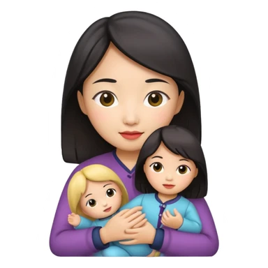 asian woman holding  doll sticker