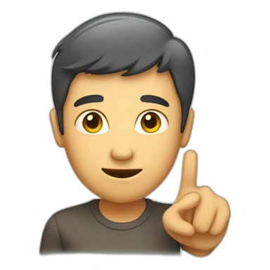 person pointing to their head sticker