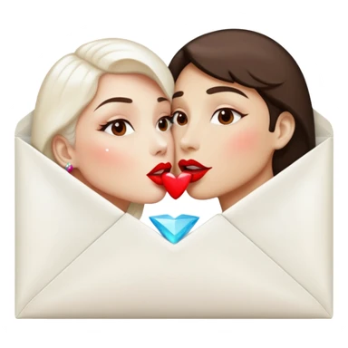 a beautiful loving kiss on it lipstick white opal envelope sticker