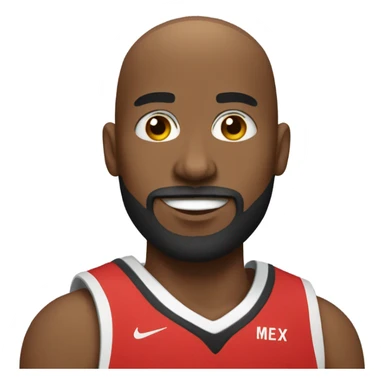 A bald Black basketball player with a beard and goatee  sticker