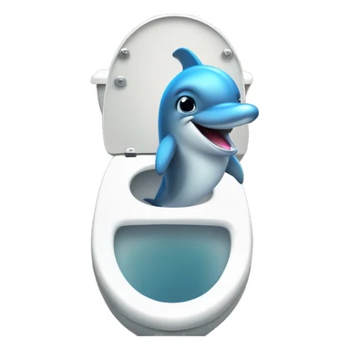 dolphin inside in a toilet sticker