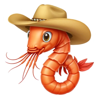 Shrimp wearing cowboy hat  sticker
