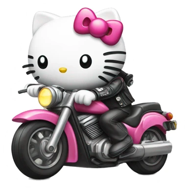 hello kitty driving motorcycle  sticker