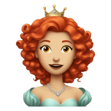 Pretty Queen with red hair blowing a kiss sticker