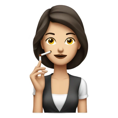 Brunette Model Smoking cigatetts sticker