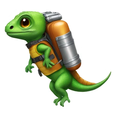 lizard wearing a jetpack sticker