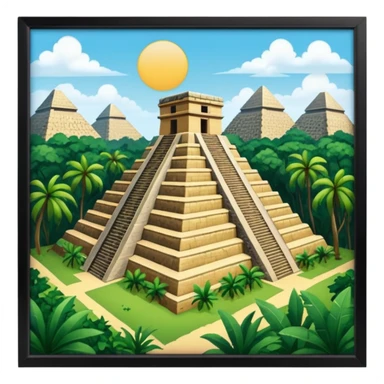 Chichen Itzá pyramid surrounded by jungle sticker