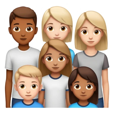 two teen boy siblings posing with a random 10-year-old girl sticker