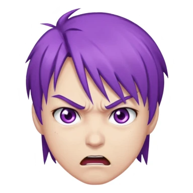 Perso style manga avec des cheveux violet les yeux violet , et un air énervé  sticker