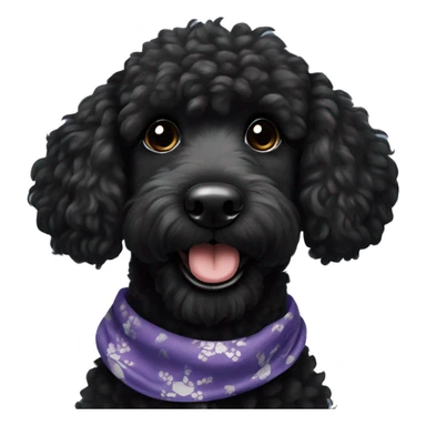 BLACK Groodle sisters with a big smile. Also with a bandanna around its neck. Both Dogs need to be all black fur sticker