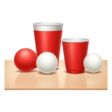 beer pong with a couple red cups and white ping pong balls sticker