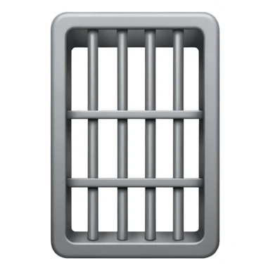 If there was a jail cell emoji in iOS, how would you design and iOS style emoji. Create an jail cell emoji with no prisoner. (Not a cage must be single 4 rods facing to front view point) sticker