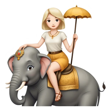 Pretty lady sitting on a elephant ￼ sticker