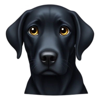 shy black lab sticker
