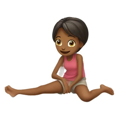 A girl kicking her feet with excitement laying on her stomach ￼ sticker