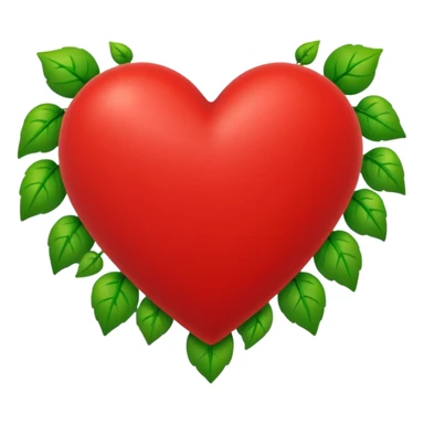 red heart with green vines growing around it and covering it up sticker