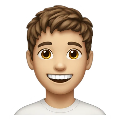 8 years old boy with brown hair and wide smile and losing the lateral tooth sticker