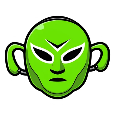 luchador mask in Milwaukee Bucks basketball team colors sticker