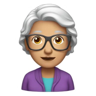 Grandma with technology sticker
