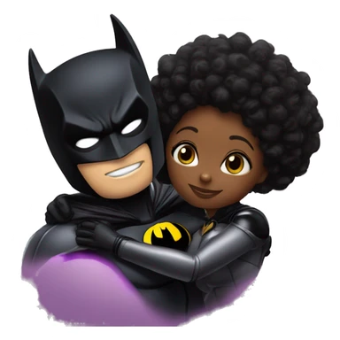 Batman hugs afro catwoman sticker