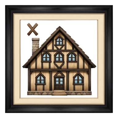 an inn with a big X on it sticker