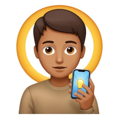 Looking at the phone with light hitting the face  sticker