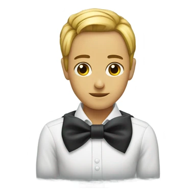 black bow tied around neck sticker