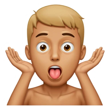 Guy sticking toung out one eye open with hands around neck chocking himself  sticker