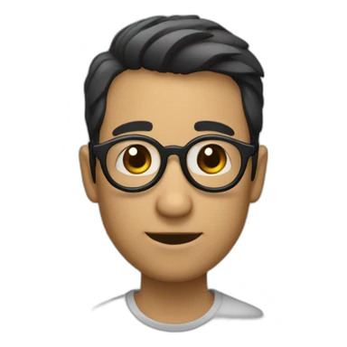 un homme chauve avec des lunettes rondes noires sticker