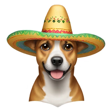 Dog wearing a sombrero sticker