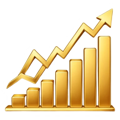 golden increasing chart  sticker