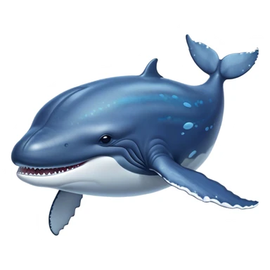 Cinematic Noble Humpback Whale Portrait Emoji, Poised and grand, with an enormous, barnacle-speckled blue-gray body, soulful, wise eyes, and a deeply serene presence, Simplified yet sharp and sophisticated features, highly detailed, glowing with a soft oceanic radiance, high shine, intelligent and powerful, stylized with an air of deep-sea mystery, focused and regal, soft glowing outline, capturing the essence of a legendary giant of the ocean that appears ready to glide majestically through the waves with effortless grace! sticker