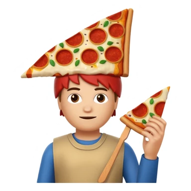Roblox noob with a pizza on his head sticker