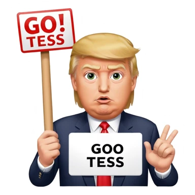 Donald trump holding a sign saying Go Tess  sticker