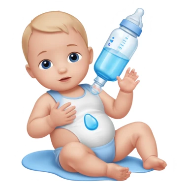 Work in a scripted font around lots of NICU related stuff; baby bottle, blue and pink footprints, monitoring sticker