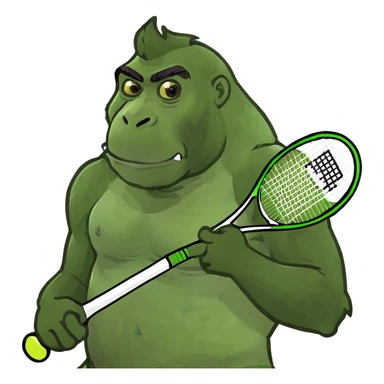 Gorilla with Padel racket  sticker