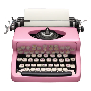 pink vintage floral typewriter  sticker