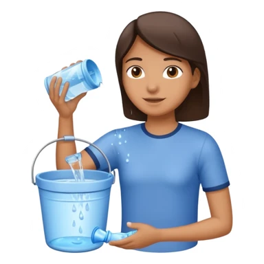 emptying a bucket of water sticker