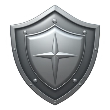Steel gray shield with bicep flex icon sticker