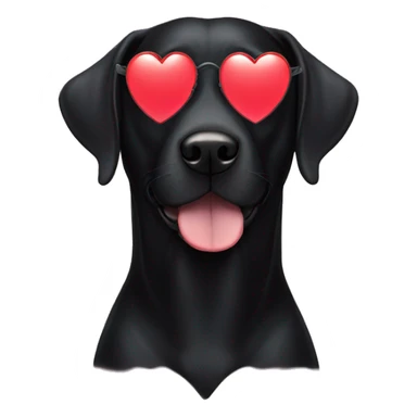 black lab dog wearing heart sunglasses sticker