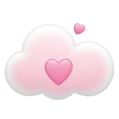 a cloud with a Pastel pink heart with a  sticker