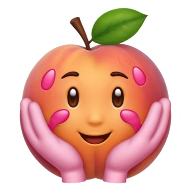 Emoji Peach with hand prints on the back  sticker