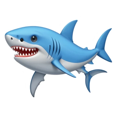 Un tiburón con 4 patas con tenis azules  sticker