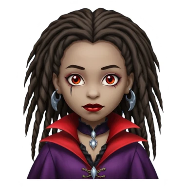 African American girl with dreads dressed like a vampire  sticker
