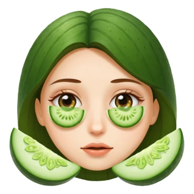 Girl with cucumber in eyes sticker