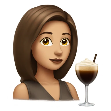 Brown haired Girl with an espresso martini sticker